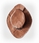 Buy Hand Made African Leather Hat (Brown) from Sabamarketplace.com2